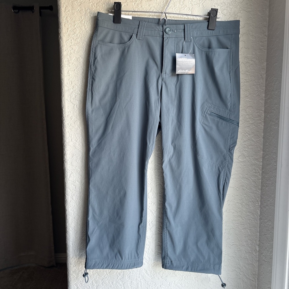 Eddie Bauer Womens 6 Capri Pants Graphite Gray Stretch Hiking Outdoor Gorpcore